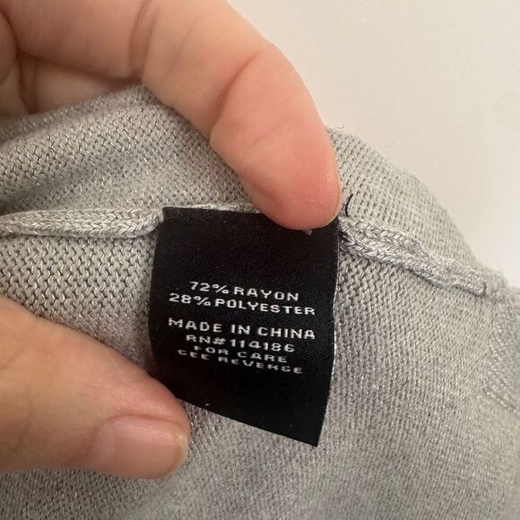 Verve Ami Women's Open Front Duster Cardigan Sweater Size L Grey - Picture 8 of 9